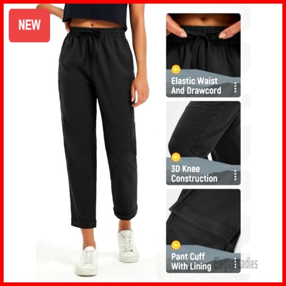 Women's Hiking Pants Quick Dry Water Resistant Zip Pockets Lightweight - Picture 7 of 7